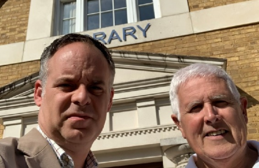 Jim Butler and Ken Hawkins at Blythe Library